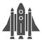 Space Shuttle solid icon, transport symbol, Spaceship vector sign on white background, rocket icon in glyph style for