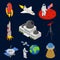 Space Signs 3d Icons Set Isometric View. Vector