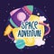 Space spaceship planets explore and adventure cute cartoon