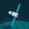 Space station flying on earth orbit vector, spaceship, cosmic ship