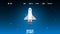 Space story webpage, rocket flight result vector illustration. Landing banner site about travels outside Earth`s orbit