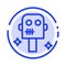 Space, Suit, Robot Blue Dotted Line Line Icon