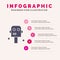 Space, Suit, Robot Solid Icon Infographics 5 Steps Presentation Background