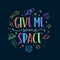 Space theme doodle slogan. Vector illustration.