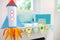 Space theme kids birthday party. Room decoration