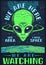 Space threat poster vintage colorful