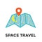 Space Travel icon - Galactic Map - Tourism to Outer Space - Exploration Astrotourism