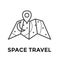 Space Travel icon - Galactic Map - Tourism to Outer Space - Exploration Astrotourism