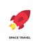 Space Travel icon - Rocket - Tourism to Outer Space - Exploration Astrotourism