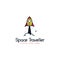 Space traveller logo template. Rocket logo concept. Space vehicle logo template