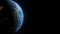 Space view on Planet Earth rotating Solar Eclipse Animation