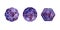 Space Violet cut watercolor gemstones icons with white contour. Line sketch with watercolor background. Crystals stone