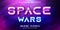 Space war text, neon style editable text effect