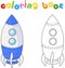 Spacecraft or aerospace vehicle. Coloring book for children abou