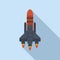 Spacecraft launch icon flat vector. Space rocket