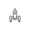 Spacecraft shuttle line icon