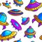 SpacepatternsCartoon flying saucers