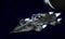 Spaceship aircraft for science fiction 3d rendering of alien spa