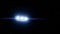 Spaceship flies past and shining lights of engines, 3d animation.