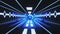Spaceship Flight inside a Sci-Fi Blue Tunnel Motion Background