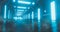 Spaceship interior architecture corridor,modern futuristic Sci Fi space,metal floor and light panels,white neon glowing light and