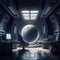 Spaceship interior, dark futuristic control room, generative AI