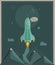 Spaceship launching illustration