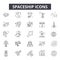 Spaceship line icons, signs, vector set, linear concept, outline illustration