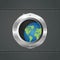 Spaceship porthole vector illustration. Round window of the spaceship