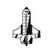 spaceship rocket drawn launcher isolated icon