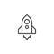 Spaceship rocket outline icon