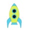Spaceship simple vector illustration in childish style