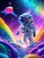 Spaceship Space Suit Full-Colour Rainbow Galaxy: A Visual Symphony of Astonishing Detail