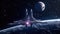 A Spaceshipâ€™s Journey Through the Starlit Night