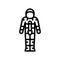 spacesuit space exploration line icon vector illustration