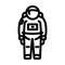 spacesuit space exploration line icon vector illustration