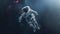 Spacewalking astronaut in the beautiful space background.