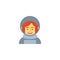 Spacewoman in space suit flat icon