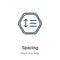 Spacing outline vector icon. Thin line black spacing icon, flat vector simple element illustration from editable maps and flags