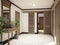 Spacious Hall basement mediterranean style interior