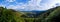 Spacious mountain landscape. A view from the hill to the valley of Alsace