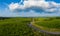 Spacious mountain landscape. A view from the hill to the valley of Alsace