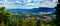 Spacious mountain landscape. A view from the hill to the valley of Alsace