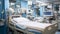 Spacious and well equipped modern operating room with advanced medical devices and equipment