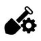 Spade gear vector glyph flat icon