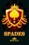 SPADES Royale in red shield. Casino banner with award ribbon and crown.