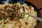Spaetzle with melted cheese in pan - kÃ¤sespÃ¤tzle kasnocken