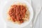 Spagetti pasta with meat tomato sauce