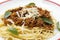 Spaghetti bolognese close-up