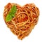 Spaghetti Heart Shape with Basil